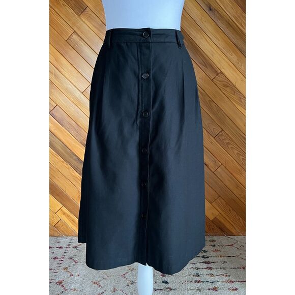Dockers Black Button Up A-Line Midi Skirt - Picture 1 of 5